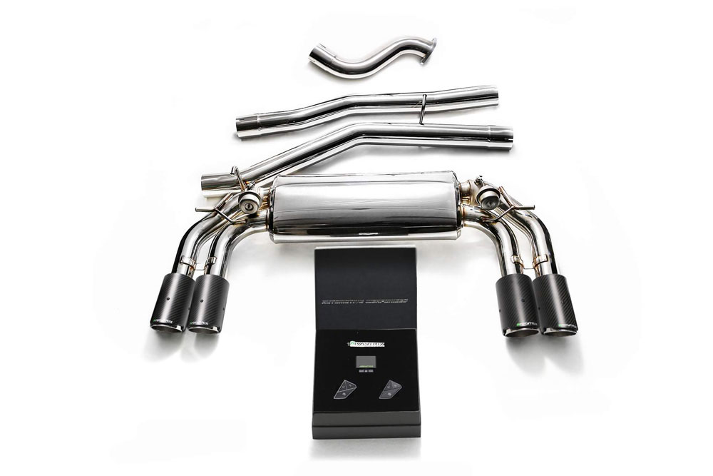 Armytrix VWG7R-QC11 | ARMYTRIX Stainless Steel Valvetronic Catback Exhaust System Volkswagen Golf with Quad Carbon Tips; 2013-2016