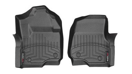 WeatherTech 4410121 | 2017 Ford Super Duty (Super Cab / Crew Cab) Front FloorLiners - Black; 2017-2017