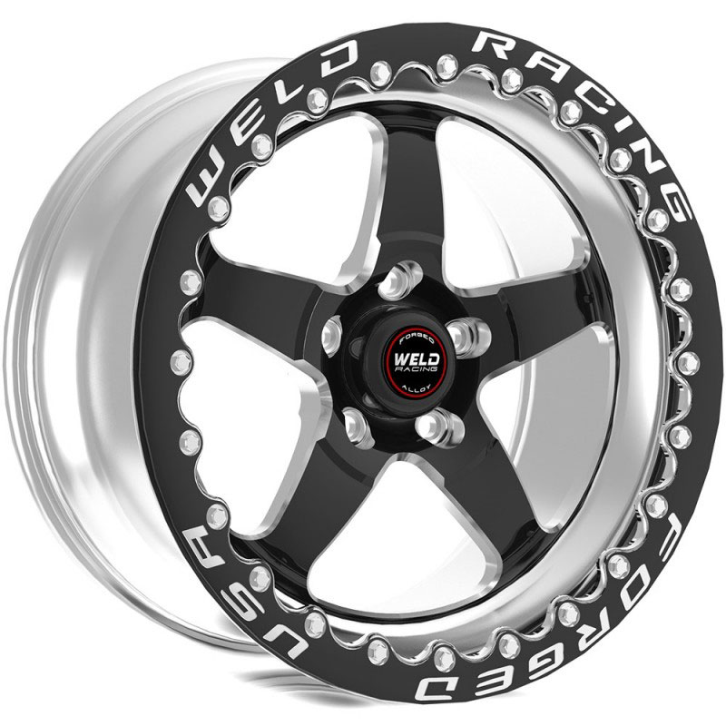 Weld 71HB7100C72F | S71 Trackhawk Rear Wheel 17x10 / 5x5 BP / 7.2in. BS 43mm O/S Black Wheel (HighPad) - Single Beadlock; 2018-2022