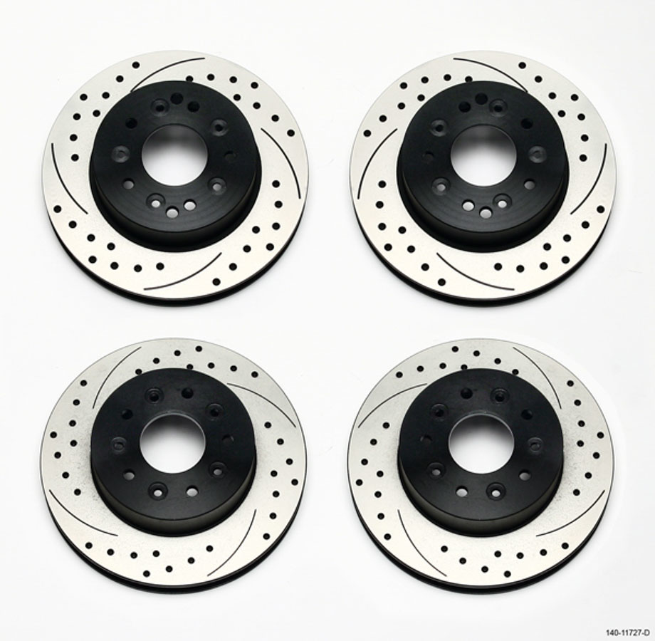 Wilwood 140-11727-d | Rotor Kit Front/Rear-Drilled 65-82 Corvette C2/C3 (1Pc Rotors); 1965-1982