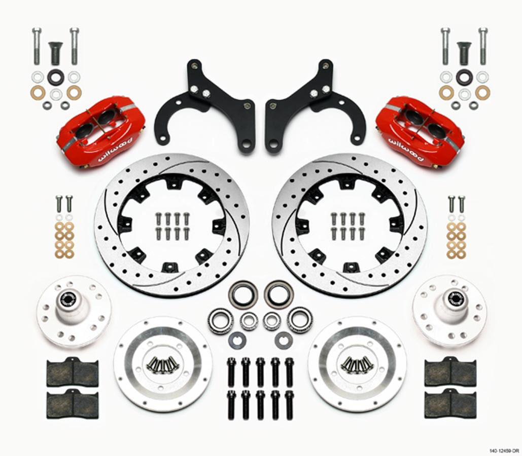 Wilwood 140-12459-dr | Forged Dynalite Front Kit 12.19in Drilled Red 59-64 Chevy Impala / 63-64 Corvette; 1959-1964