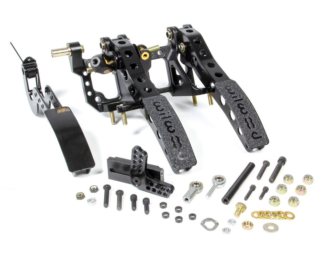 Wilwood 340-12411 | Pedal Assembly Floor Mount-Brake Clutch & Throttle w/ Throttle Linkage