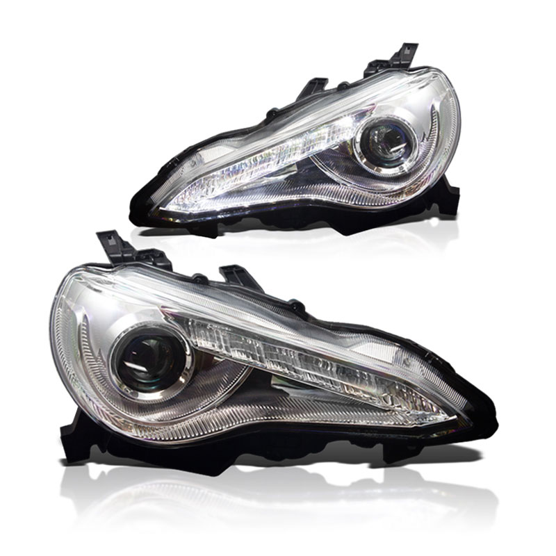 Winjet chwj-0327-c | 2012-2016 Toyota 86 Projector Drl Head Lights - (Chrome / Clear); 2012-2016