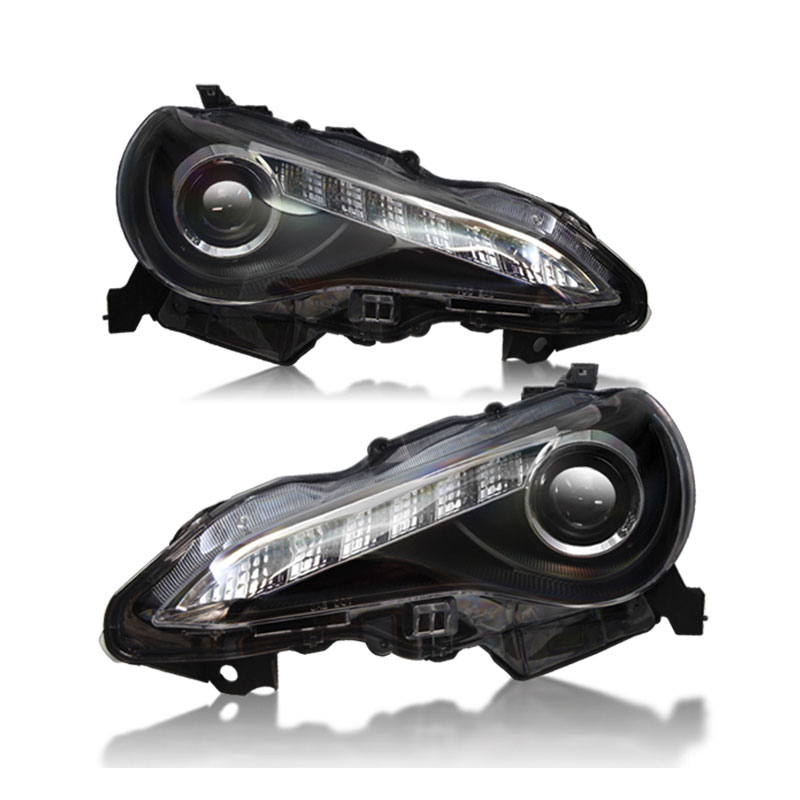 Winjet chwj-0327-b | 2012-2016 Toyota 86 Projector Drl Head Lights - (Black / Clear); 2012-2016