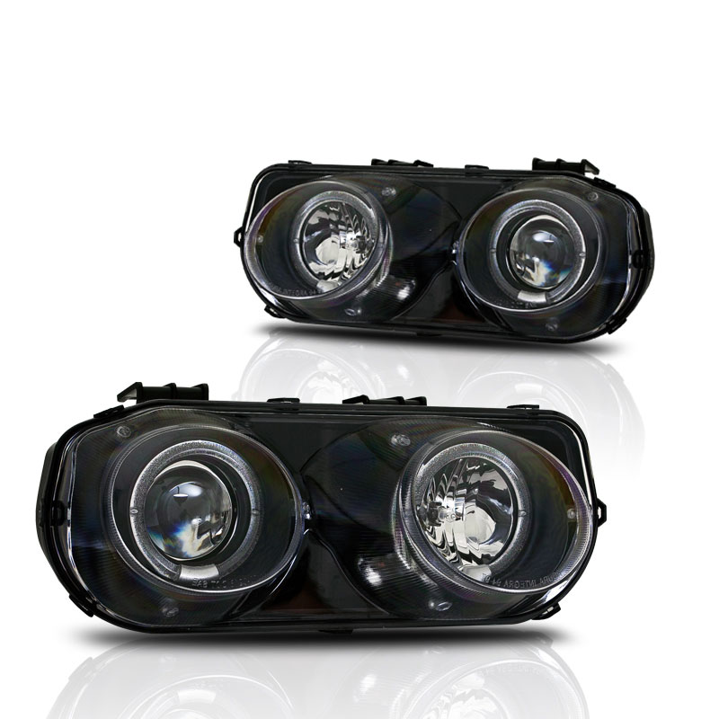 Winjet chwj-0216-b | 1994-1997 Acura Integra Halo Projector Head Light - Black/Clear; 1994-1997