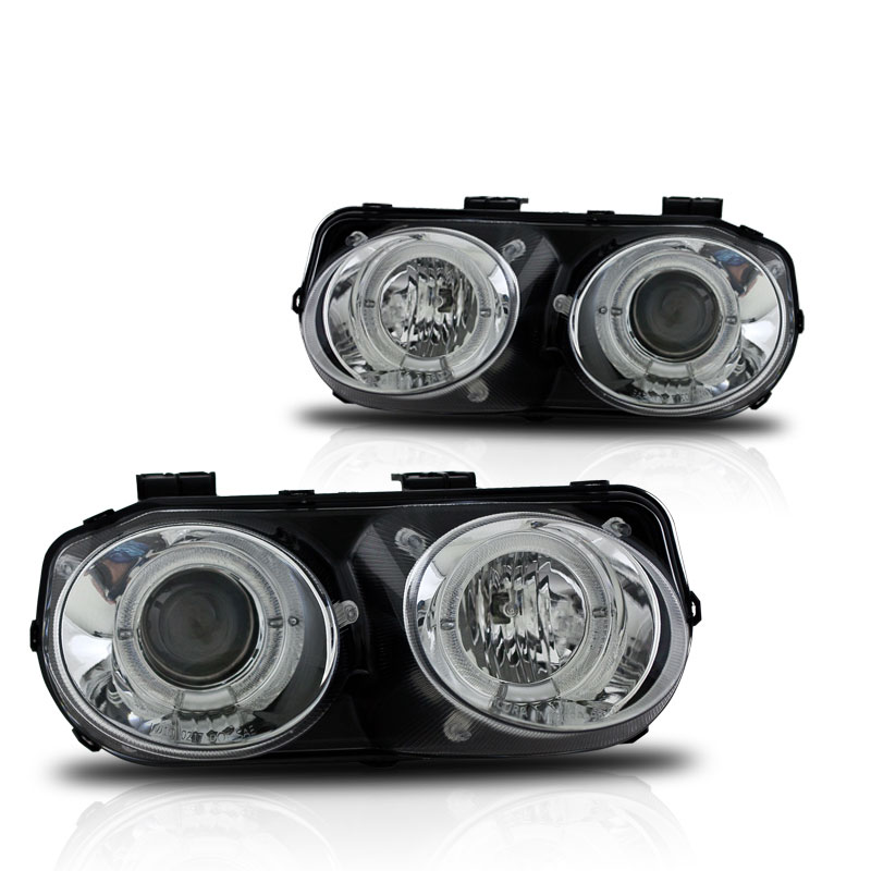 Winjet chwj-0217-c | 1998-2001 Acura Integra Halo Projector Head Light - Chrome/Clear; 1998-2001