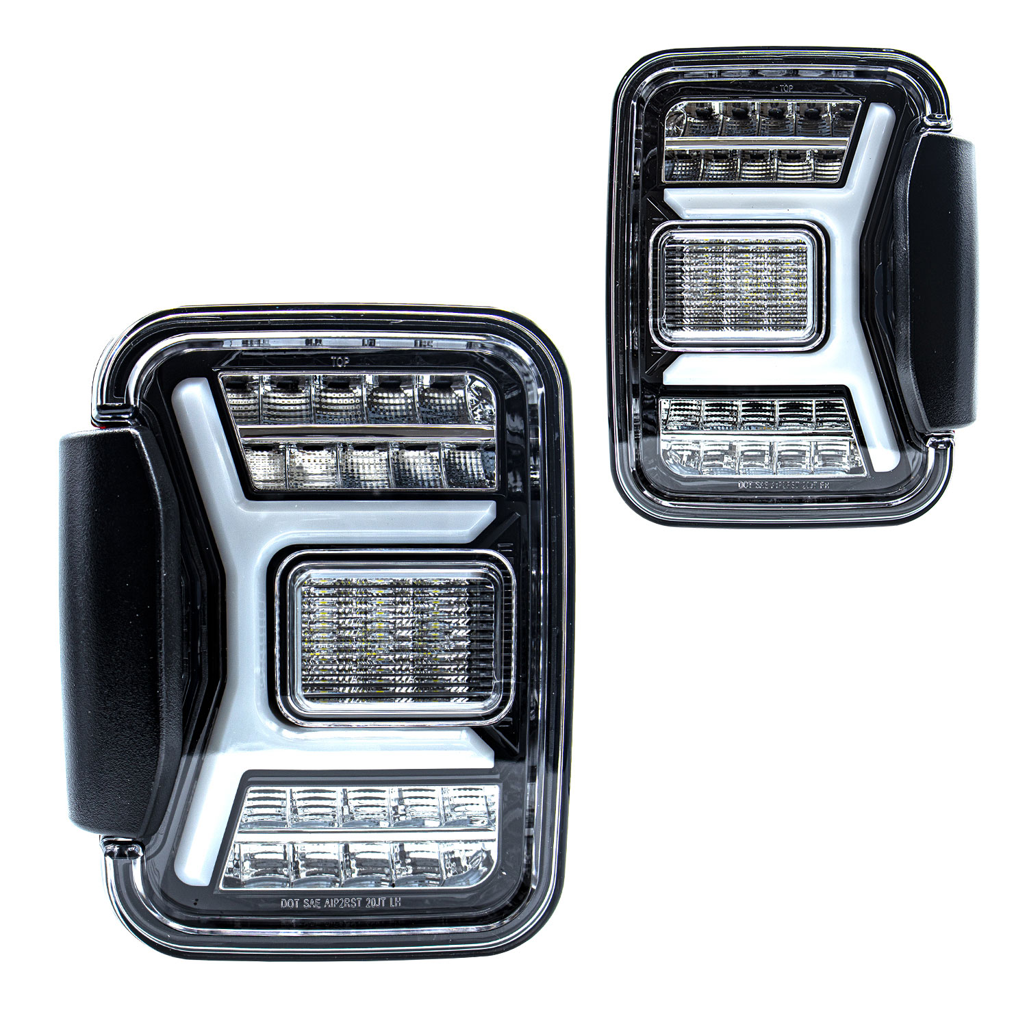 Winjet ctrng0669-gbc-sq | 2019-2020 Jeep Gladiator Led Tail Light With Led Sequential Turn Signal / Sequential Brake (Set); 2019-2023