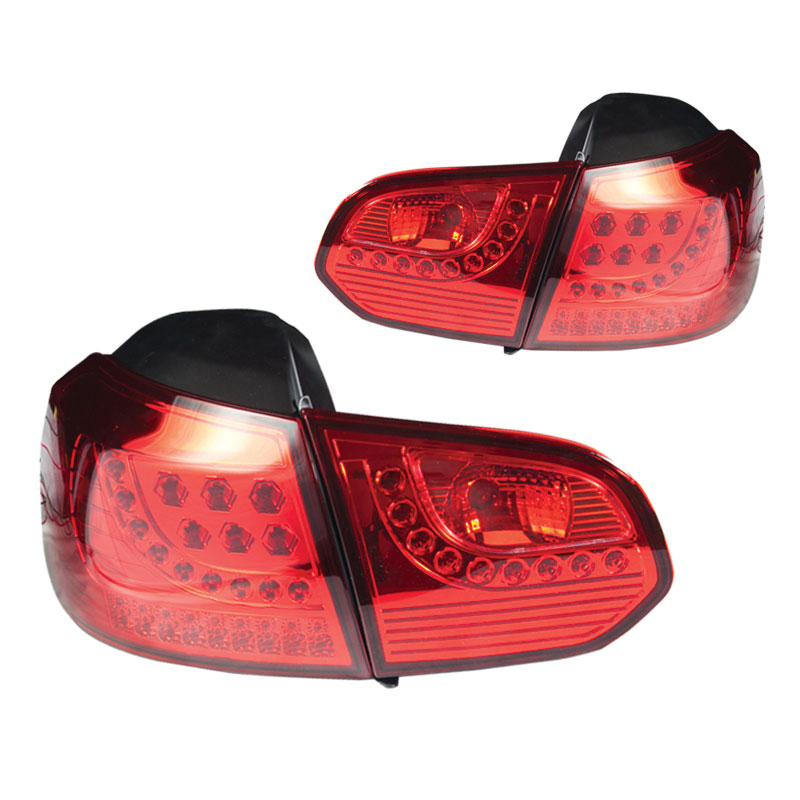 Winjet ctwj-0260-cr | 2010-2014 Volkswagen Golf/Gti Vi Led Tail Lights - Chrome / Red; 2010-2014