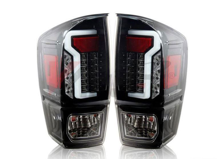 Winjet ctwj-0466-bcs | 2016-2022 Toyota Tacoma Led Tail Lights - (Black/Clear/ Smoke Glow Bar); 2016-2023