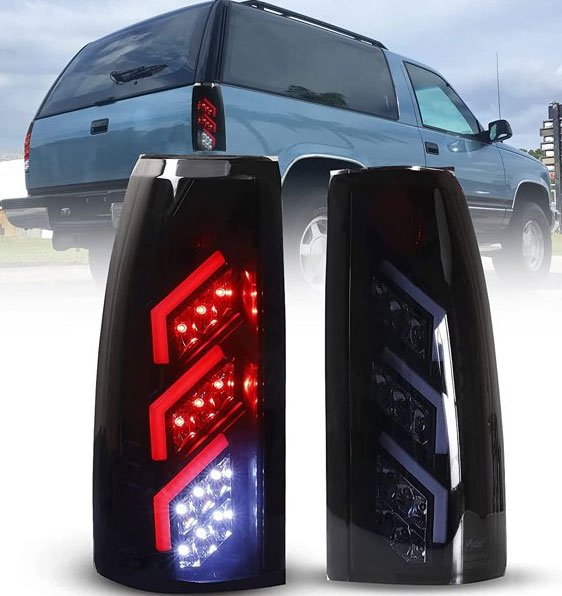 Winjet ctwj-0702-bs | 1988-1998 Gmc Ck Led Tail Light - Black/Smoke; 1988-1998