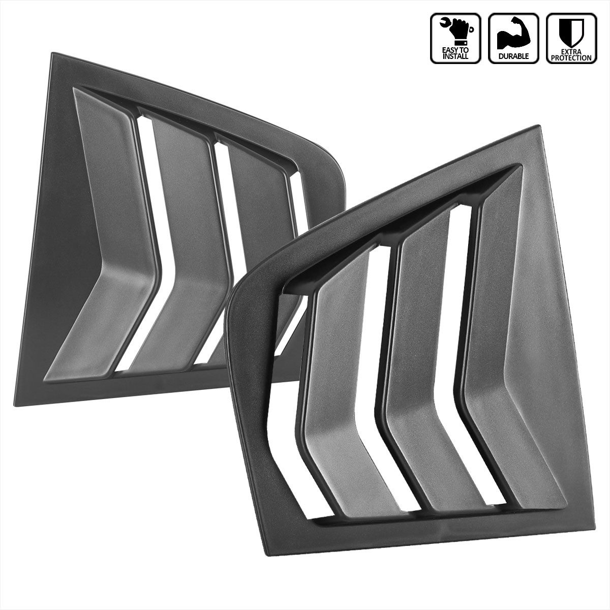 Spec-D Tuning wluq-chg11bk-pq | SPEC-D Tuning Dodge Charger Side Window Louvers Matte Black; 2011-2021