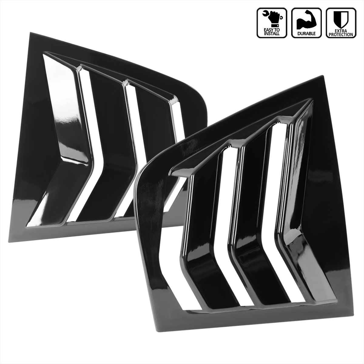 Spec-D Tuning wluq-chg11gb-pq | SPEC-D Tuning Dodge Charger Side Window Louvers Glossy Black; 2011-2021