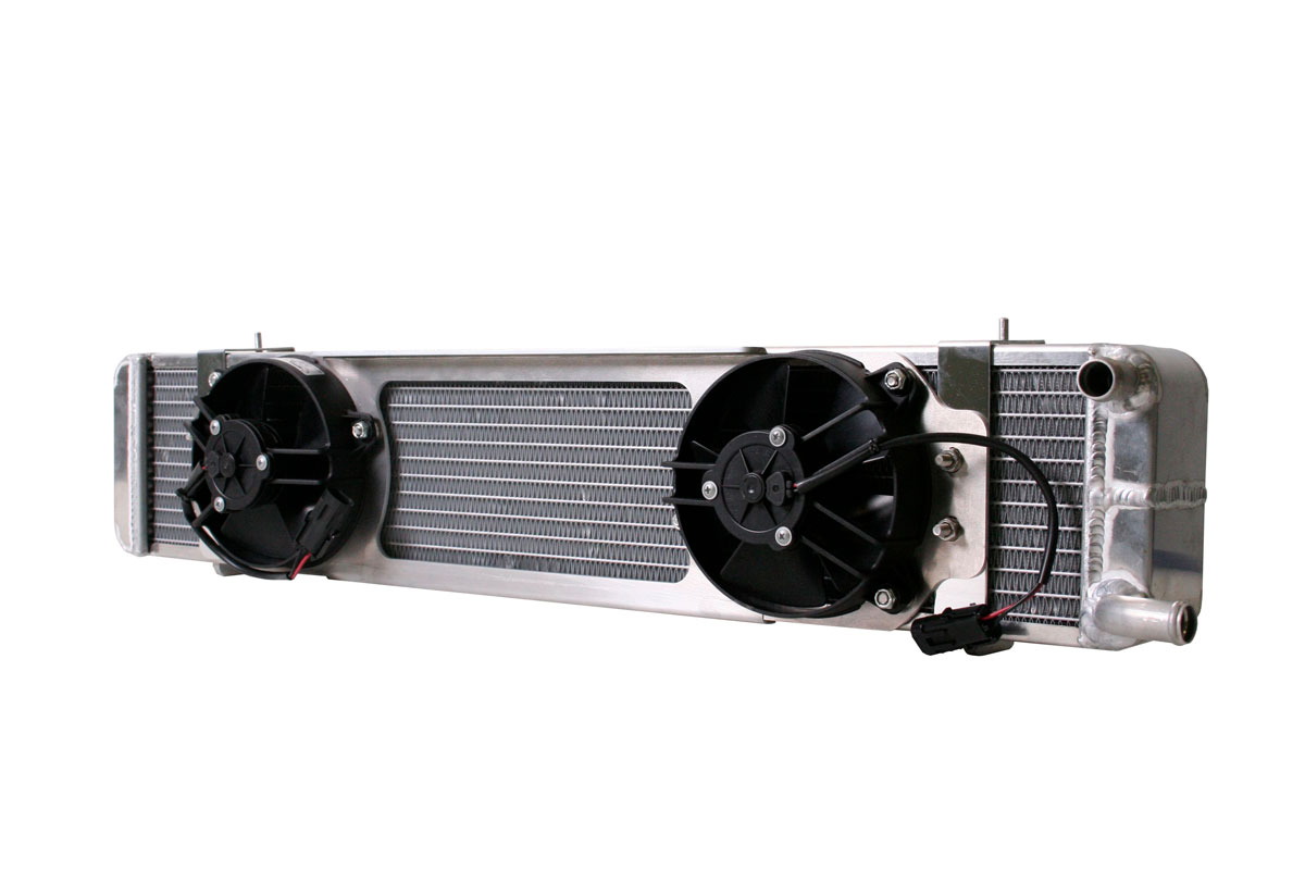 AFCO 80275PRO | Supercharger Heat Exchanger with Fans for Ford Mustang Cobra in Satin; 2003-2004